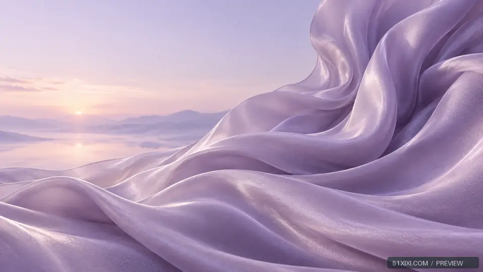 薰衣草丝语 — 抽象 AI 原创壁纸水印预览