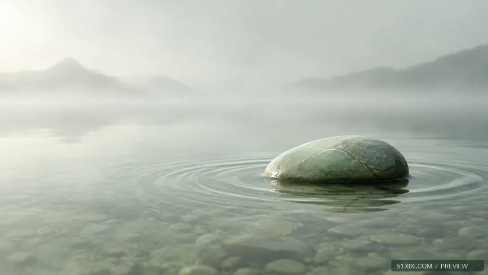 青石静语 — AI 原创壁纸水印预览