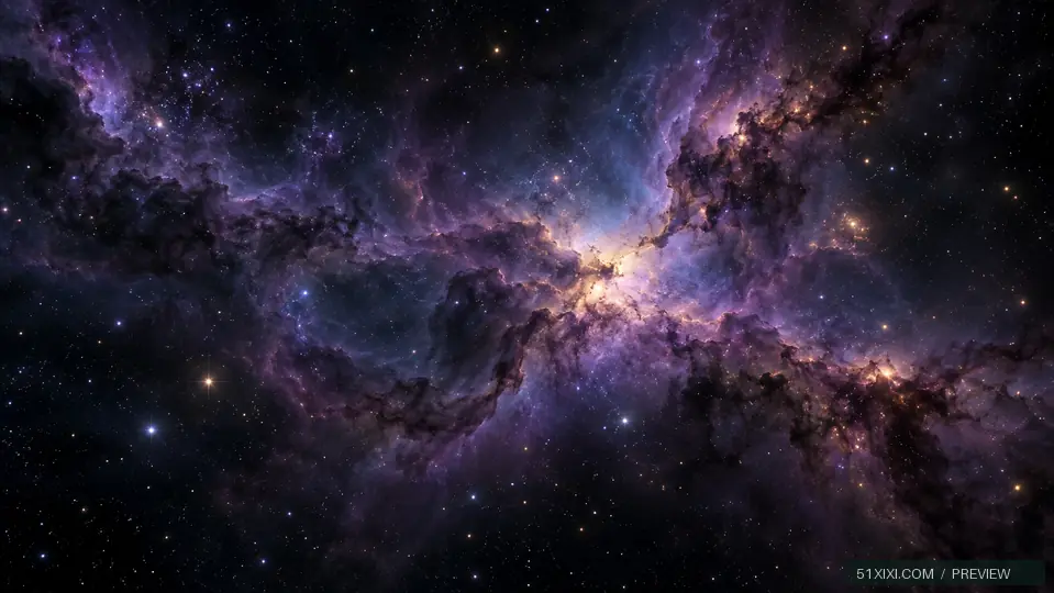 紫云星河 — 星空 AI 原创壁纸水印预览